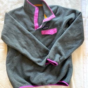 Grey/Purple Patagonia Synchilla Snap